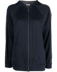 Brunello Cucinelli - Trim Embellished Zipped Hoodie - Lyst