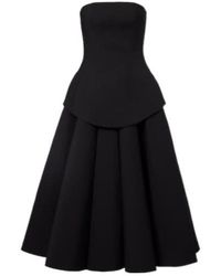 Solace London - Ada Strapless Crepe Midi Dress - Lyst