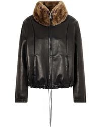 Stouls - So Linda Shearling-Trimmed Leather Jacket - Lyst