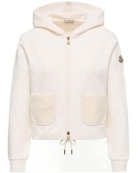 Moncler - Cotton Blend Zip-Up Sweatshirt - Lyst