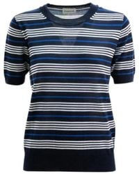 P.A.R.O.S.H. - Striped Short-Sleeve Wool T-Shirt - Lyst
