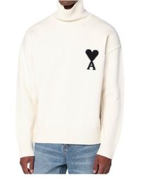 Ami Paris - Ami De Coeur Funnel Neck Sweater - Lyst