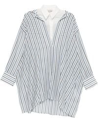 Semicouture - Striped V-Neck Shirt - Lyst