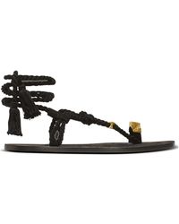 Balmain - Flat Tie Sandals - Lyst