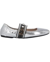 Pinko - Pearl-Embellished Buckle Ballet Flats - Lyst