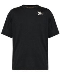 Burberry - Ekd Check-Trim Crewneck T-Shirt - Lyst
