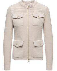Moncler - Padded Wool Zip-Up Cardigan - Lyst