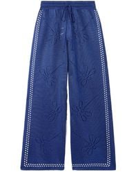 Calle Del Mar - Dragonfly Embroidered Wide-Leg Pants - Lyst