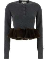 Stella McCartney - Fff Trim Peplum Knitted Sweater - Lyst