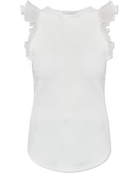 Zimmermann - Awaken Ruffled-Trim Ribbed Tank Top - Lyst