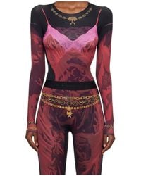 Marine Serre - Printed Crew-Neck Long-Sleeved T-Shirt - Lyst