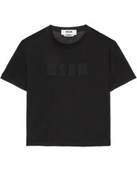 MSGM - ロゴプリント クルーネック Tシャツ - Lyst