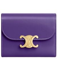 Celine - Small Flap Wallet Triomphe - Lyst