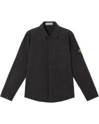 Stone Island - Compass Patch Long-Sleeved Overshirt - Lyst
