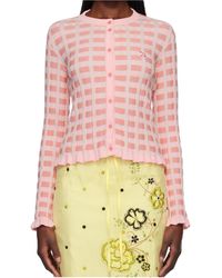 Maison Kitsuné - Maison Kitsuné Checked Ribbed Cardigan - Lyst