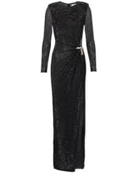 Self-Portrait - Rhinestone-Embellished Mesh Maxi Dress - Lyst