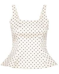 ROTATE BIRGER CHRISTENSEN - Polka Dot Sleeveless Top - Lyst
