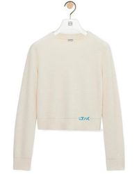 Loewe - Logo Embroidered Crewneck Jumper - Lyst