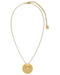 Versace - Embellished Pendant Necklace - Lyst