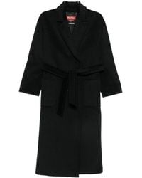Max Mara - Studio Giambo Brushed Finish Belted Coat - Lyst
