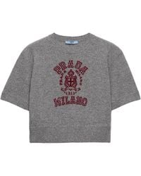 Prada - Wool-Cashmere Logo Sweater - Lyst