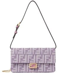 Fendi - Baguette Ff Jacquard Chained Wallet - Lyst