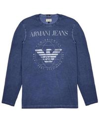 Armani Jeans - Logo Details Long-Sleeved T-Shirt - Lyst