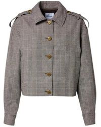 Self-Portrait - Checked Cotton And Linen Jacket - Lyst