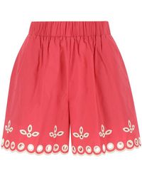 RED Valentino - Lace Perforated Shorts - Lyst