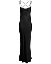 Elisabetta Franchi - Carpet Satin Maxi Dress - Lyst