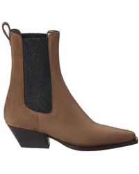 Brunello Cucinelli - Suede Chelsea Boots With Precious Loop Detail - Lyst