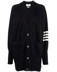 Thom Browne - 4-Bar Long Sleeved Knit Cardigan - Lyst
