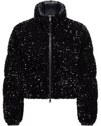 Moncler - Louvi Sequin-Embroidered Short Down Jacket - Lyst