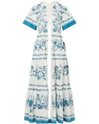 Erdem - Floral-Print Cotton And Linen-Blend Midi Dress - Lyst