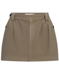 FRAME - Pleated Twill Skirt - Lyst