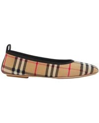 Burberry - Vintage Check Round-Toe Ballerina Flats - Lyst