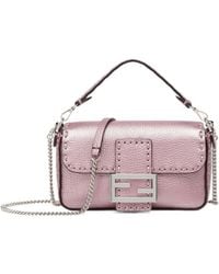 Fendi - Metallic Selleria Bag With 309 Hand-Sewn Topstitches - Lyst
