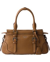 Prada - Large Leather Tote Bag - Lyst