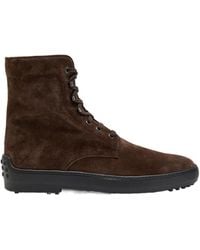 Tod's - Winter Gommino Suede Ankle Boots - Lyst