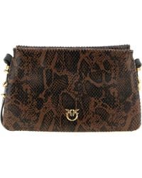 Pinko - Logo Plaque Printed Crossbody Bag - Lyst