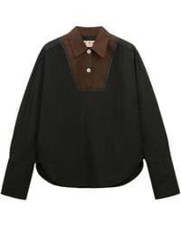 Marni - Contrast Bib Insert Poplin Shirt - Lyst