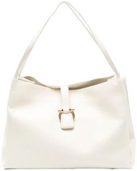 Ferragamo - Buckle Leather Satchel - Lyst