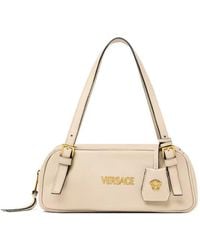 Versace - Logo-Lettering Zipped Shoulder Bag - Lyst