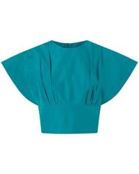 Pinko - Asparago Cropped Taffeta Top - Lyst