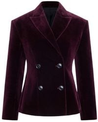 Alaïa - Alaïa Double-Breasted Velvet Jacket - Lyst