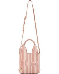 Chloé - Chloé Striped Logo Detailed Tote Bag - Lyst