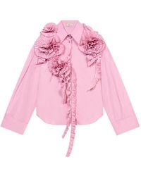Blumarine - Rose-Embellished Shirt - Lyst