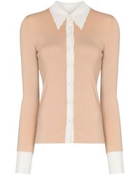 Chloé - Scallop-Collar Long-Sleeve Cardigan - Lyst