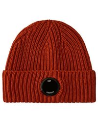 C.P. Company - Ribbed Lens-Detail Beanie - Lyst