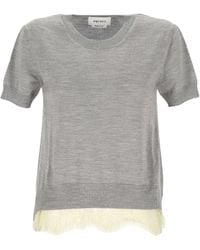McQueen - Ribbed-Trim Top - Lyst